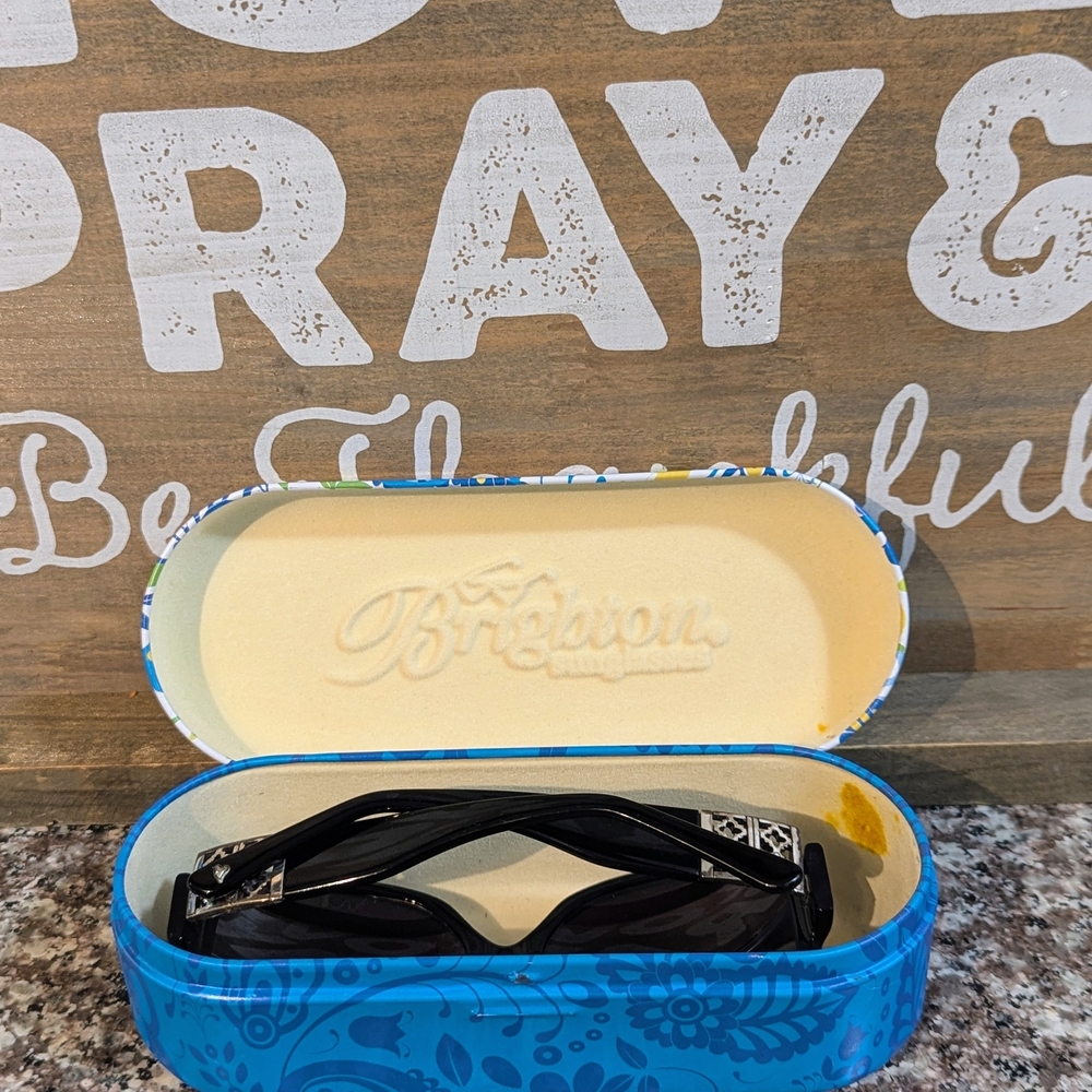 Brighton Black Handmade Sunglasses with Silver Filigree Accent